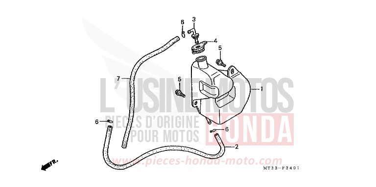RESERVOIR DE RESERVE (ST1100AN/AP/AR) de Pan-European ABS PEARL ATLANTIS BLUE (B142D) 1994